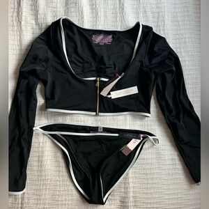 Victoria’s Secret 2 Piece Swim Suit Bikini Rashguard M/L